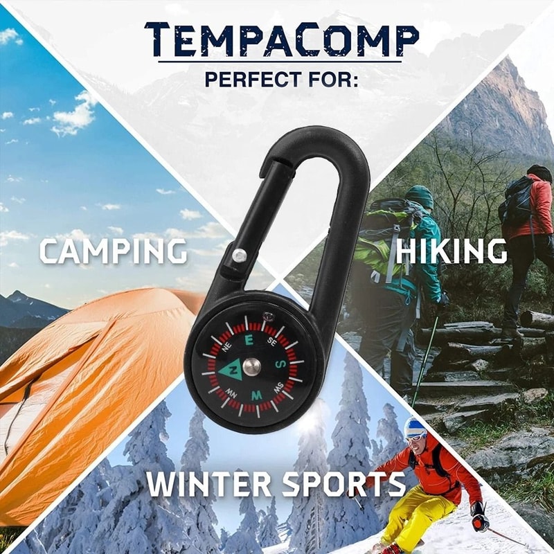Mini Clip-On Hiking Compass with Snap Hook Portable Survival Navigation Tool