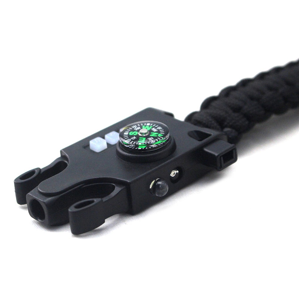 Survival Paracord Bracelet with LED Flashlight and Emergency Gear for Camping Hiking Outdoor Safety