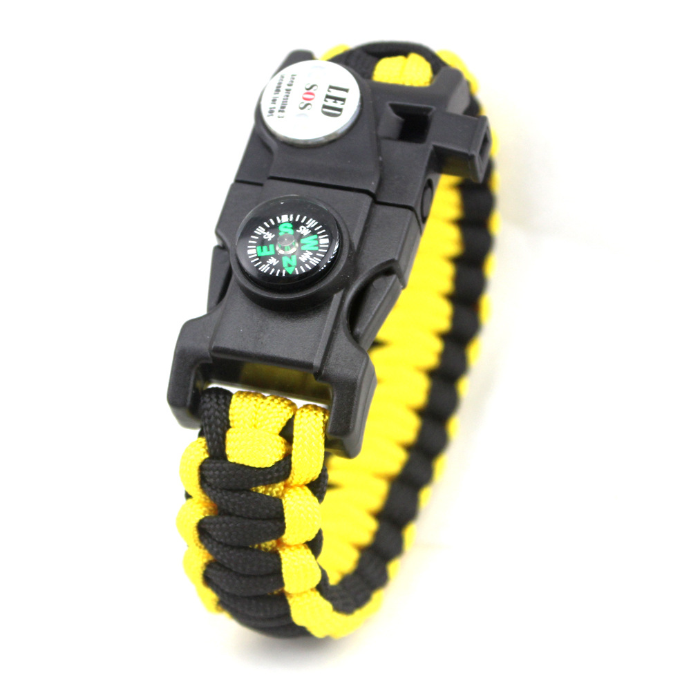 High Visibility Survival Bracelet With LED Light Compass And Whistle For Camping And Emergency Use 7