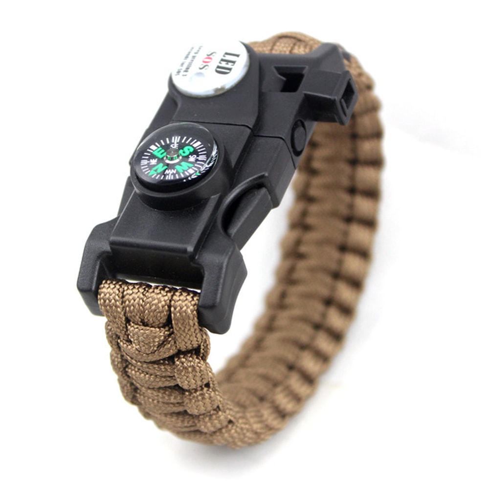 High Visibility Survival Bracelet With LED Light Compass And Whistle For Camping And Emergency Use 8