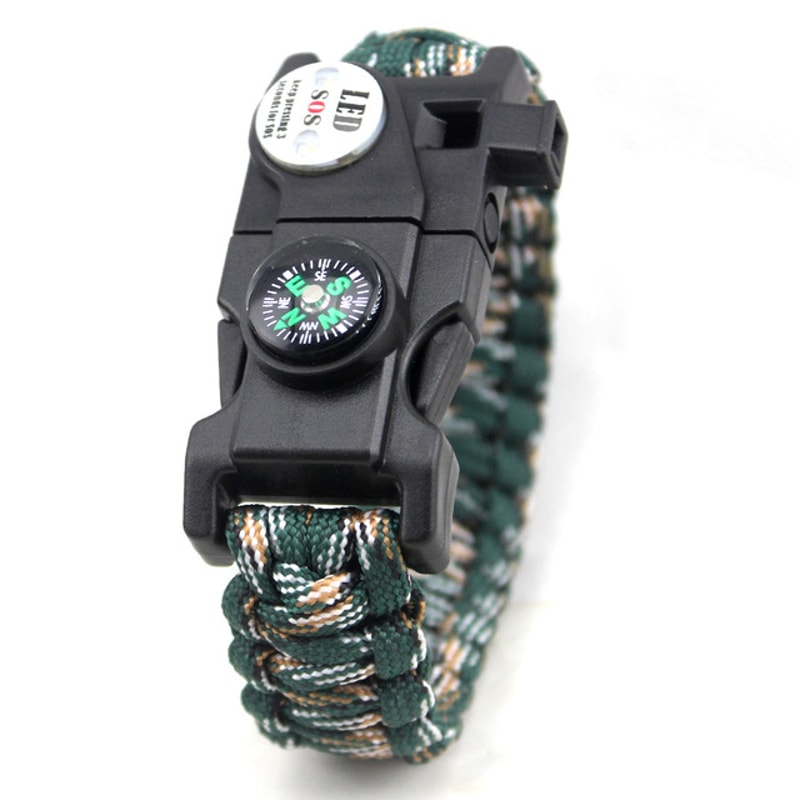 High Visibility Survival Bracelet With LED Light Compass And Whistle For Camping And Emergency Use 9