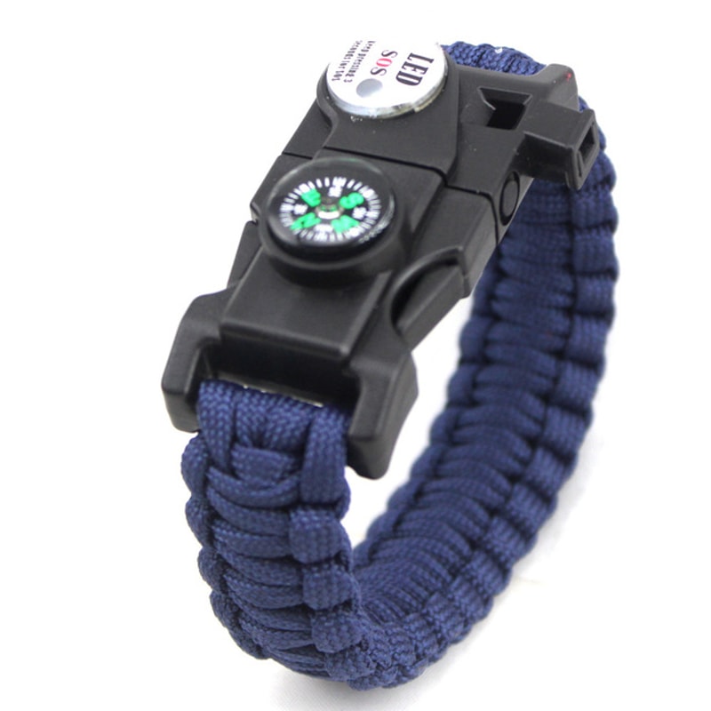 High Visibility Survival Bracelet With LED Light Compass And Whistle For Camping And Emergency Use 10