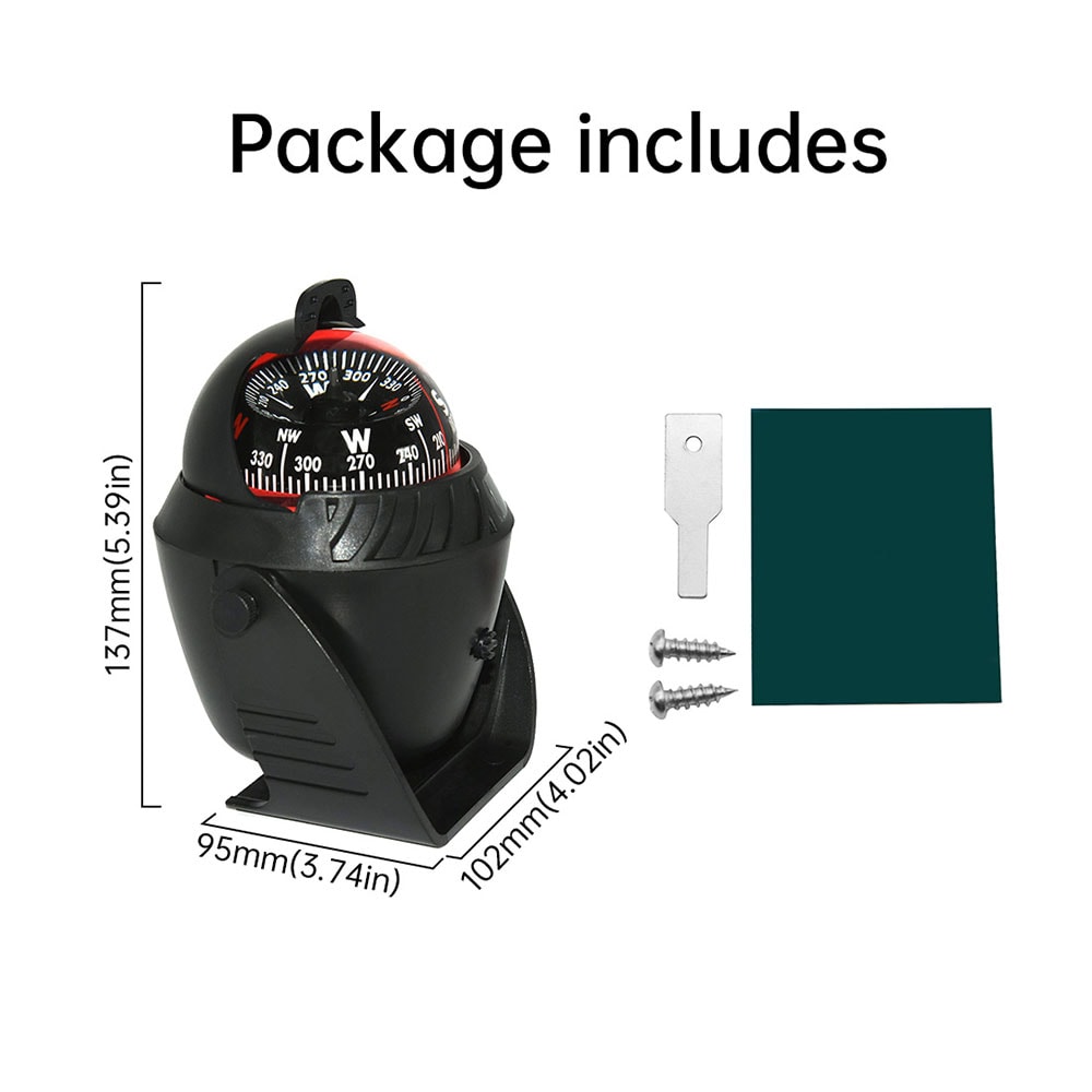 High-Accuracy Marine Compass with LED Light for Boat Navigation and Waterproof Outdoor Use