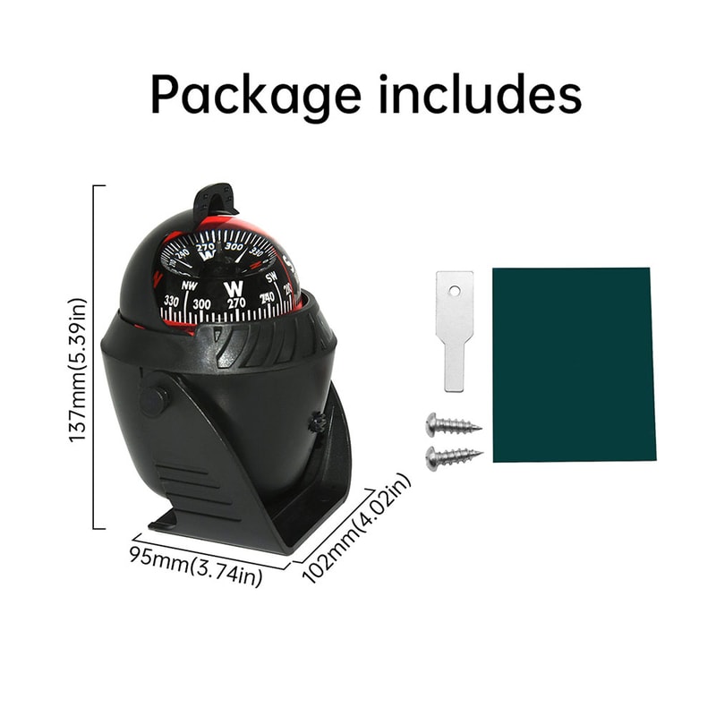 High-Accuracy Marine Compass with LED Light for Boat Navigation and Waterproof Outdoor Use