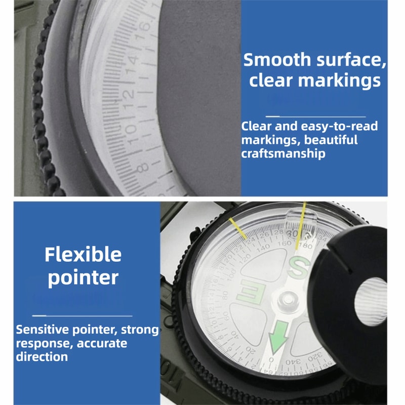 Professional Waterproof Survival Compass, High Precision Magnetic Navigation Tool for Hiking Camping Mountaineering