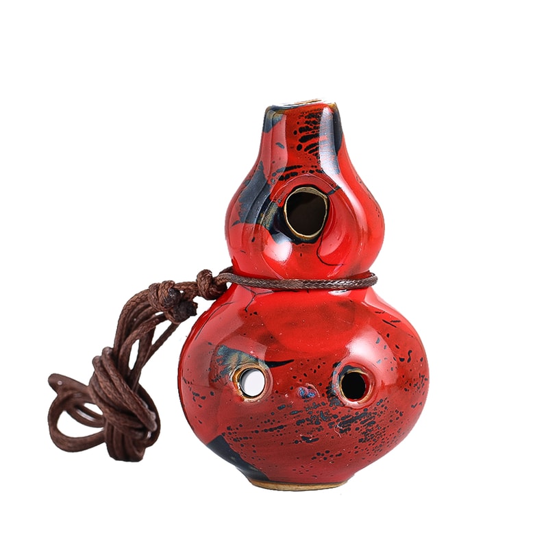 Ceramic Ocarina Flute, Handmade Gourd Wind Instrument, Beginner Friendly Musical Decor