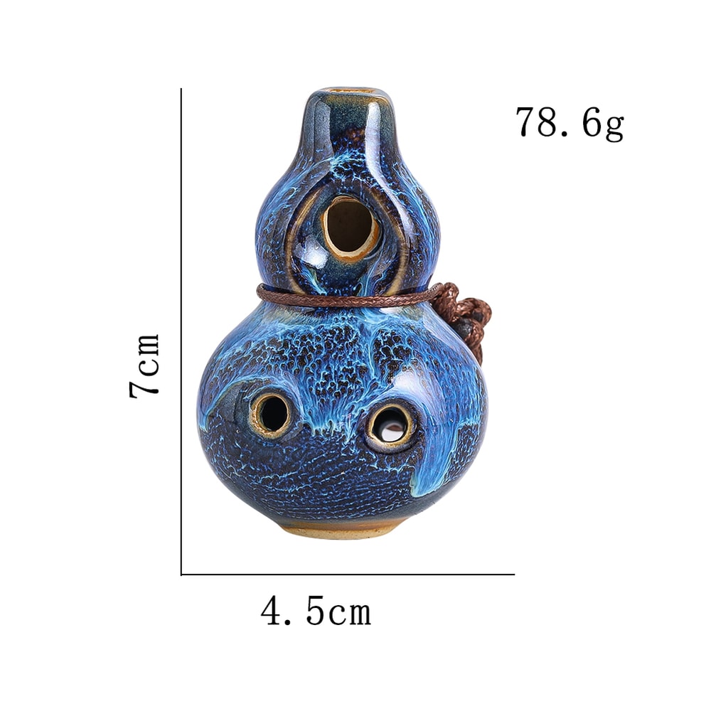 Ceramic Ocarina Flute, Handmade Gourd Wind Instrument, Beginner Friendly Musical Decor