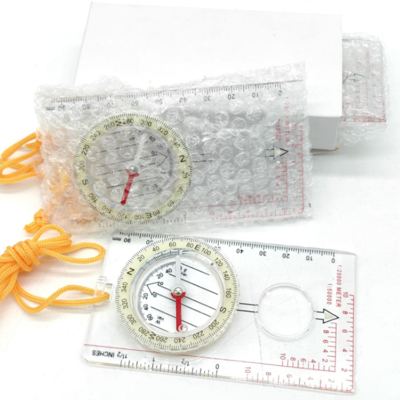 Glow in the Dark Orienteering Compass with Map Ruler and Magnifier for Hiking and Navigation