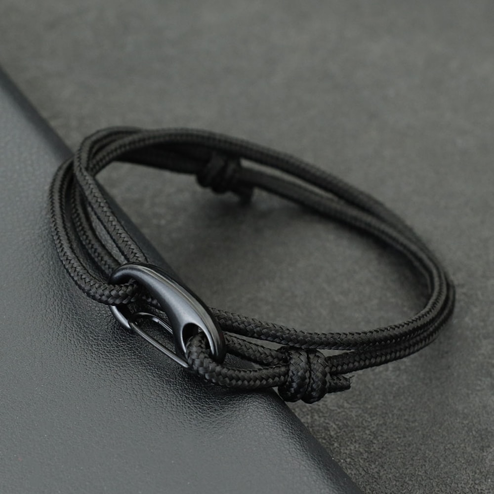 Adjustable Paracord Bracelet for Men Durable Nautical Rope Survival Style Wristband