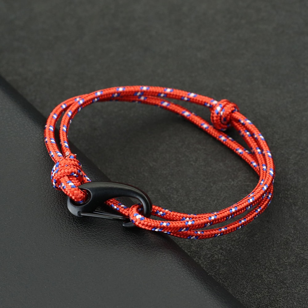 Adjustable Paracord Bracelet for Men Durable Nautical Rope Survival Style Wristband