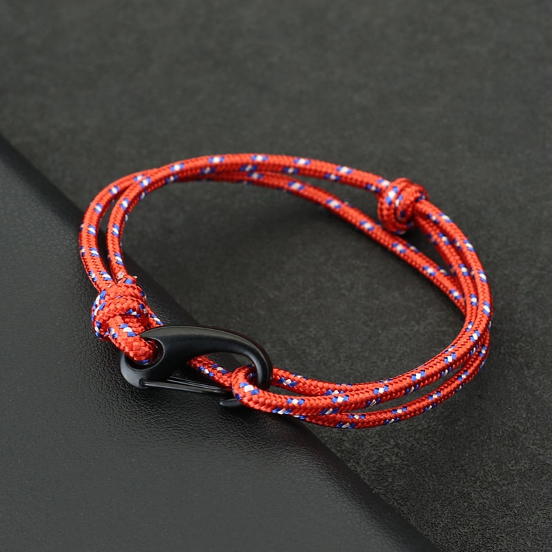 Adjustable Paracord Bracelet for Men Durable Nautical Rope Survival Style Wristband