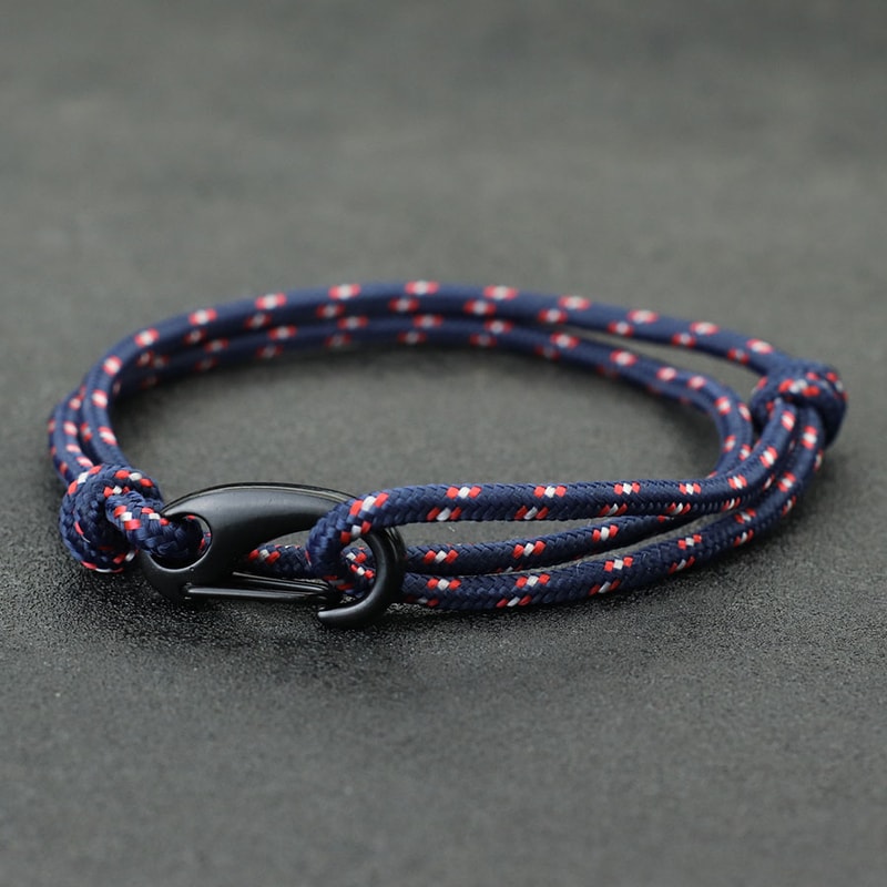 Adjustable Paracord Bracelet for Men Durable Nautical Rope Survival Style Wristband