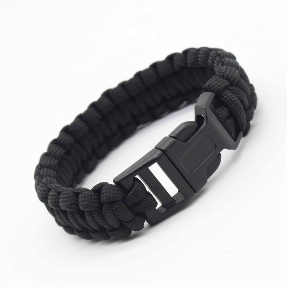 All-in-One Survival Bracelet with Fire Starter Compass Whistle Paracord Gear for Outdoor Adventure