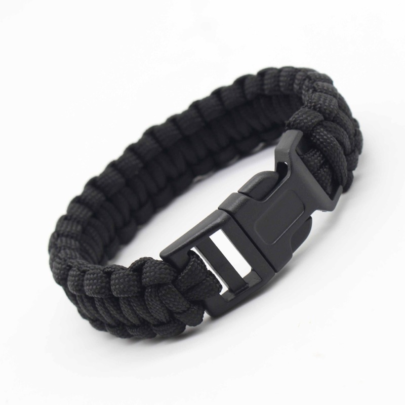 All-in-One Survival Bracelet with Fire Starter Compass Whistle Paracord Gear for Outdoor Adventure