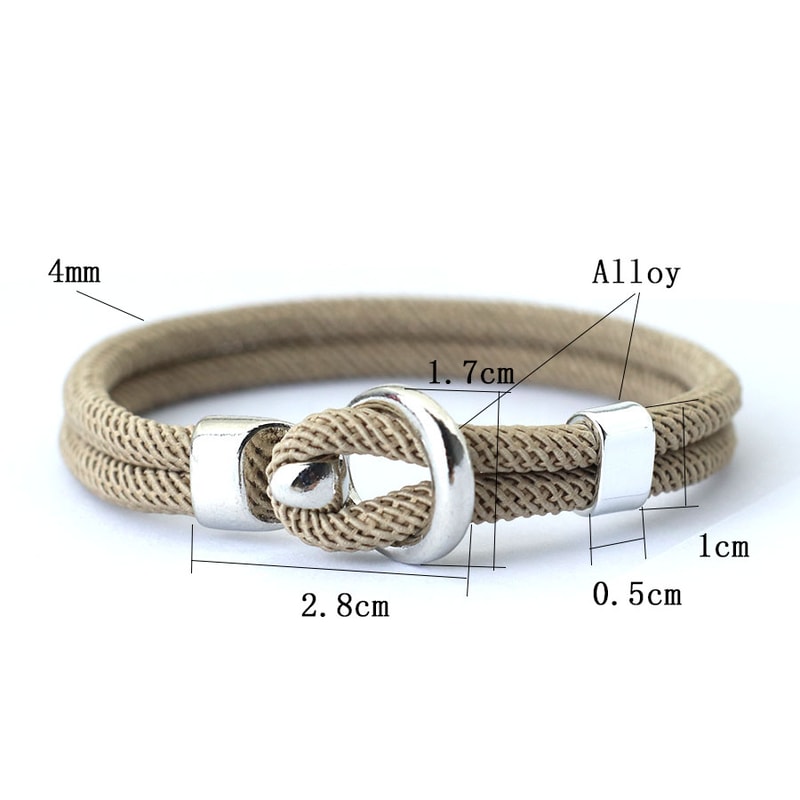 Nautical Rope Bracelet for Men Double Layer Adjustable Cord Bracelet Casual Stylish Wristwear