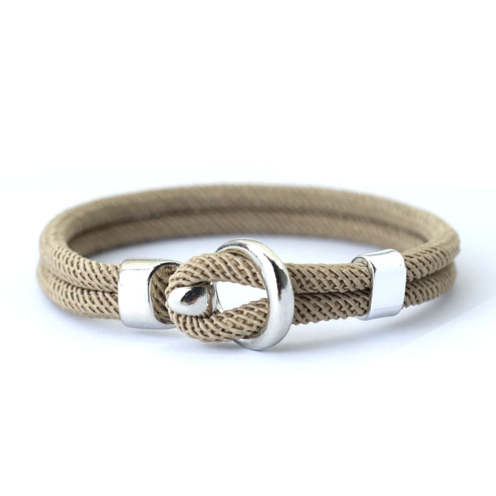 Nautical Rope Bracelet for Men Double Layer Adjustable Cord Bracelet Casual Stylish Wristwear