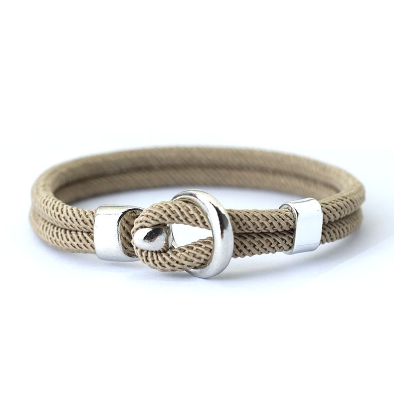 Nautical Rope Bracelet for Men Double Layer Adjustable Cord Bracelet Casual Stylish Wristwear