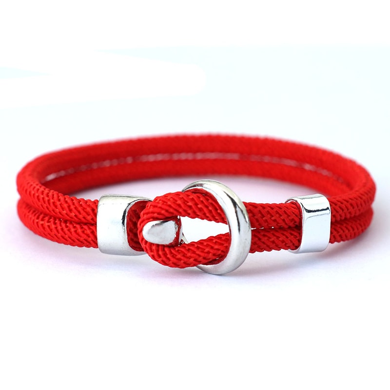 Nautical Rope Bracelet for Men Double Layer Adjustable Cord Bracelet Casual Stylish Wristwear