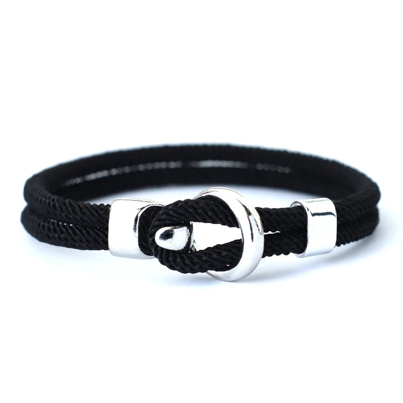 Nautical Rope Bracelet for Men Double Layer Adjustable Cord Bracelet Casual Stylish Wristwear
