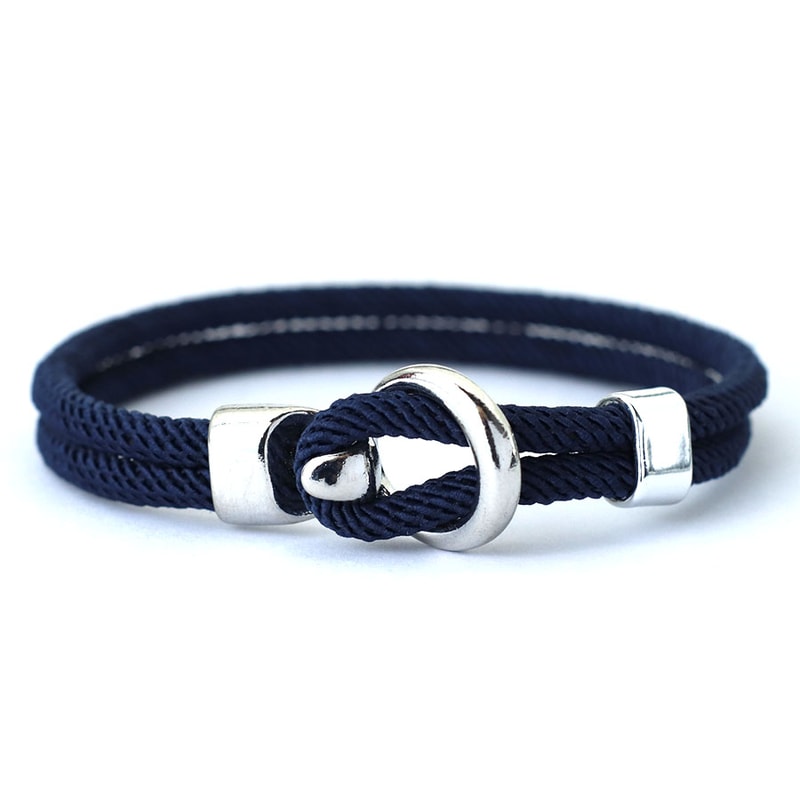 Nautical Rope Bracelet for Men Double Layer Adjustable Cord Bracelet Casual Stylish Wristwear