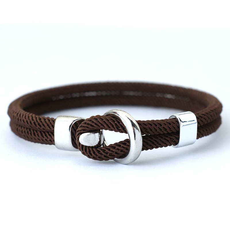 Nautical Rope Bracelet for Men Double Layer Adjustable Cord Bracelet Casual Stylish Wristwear