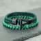 Men Nautical Rope Bracelet with Natural Malachite Beads Handmade Hook Clasp