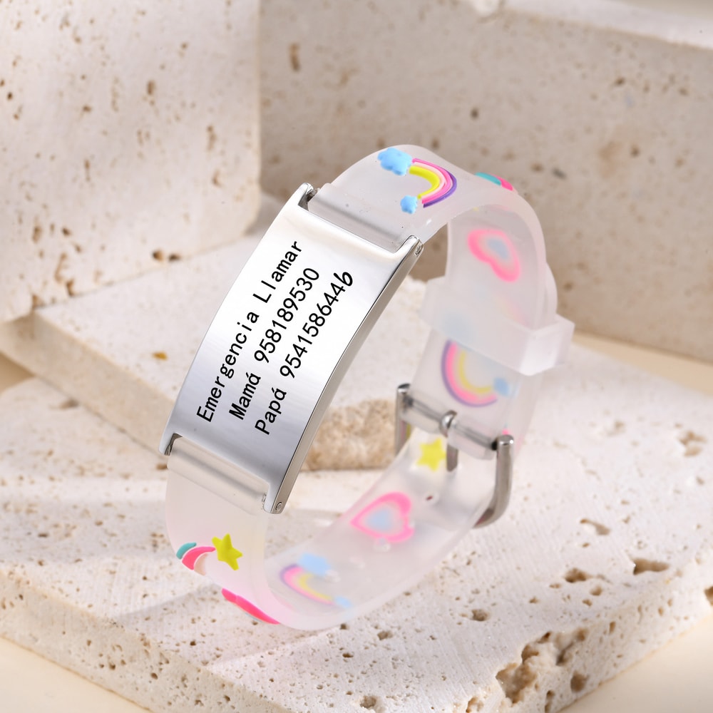 Adjustable Kids Safety ID Bracelet Emergency Contact Wristband for Toddlers and Children