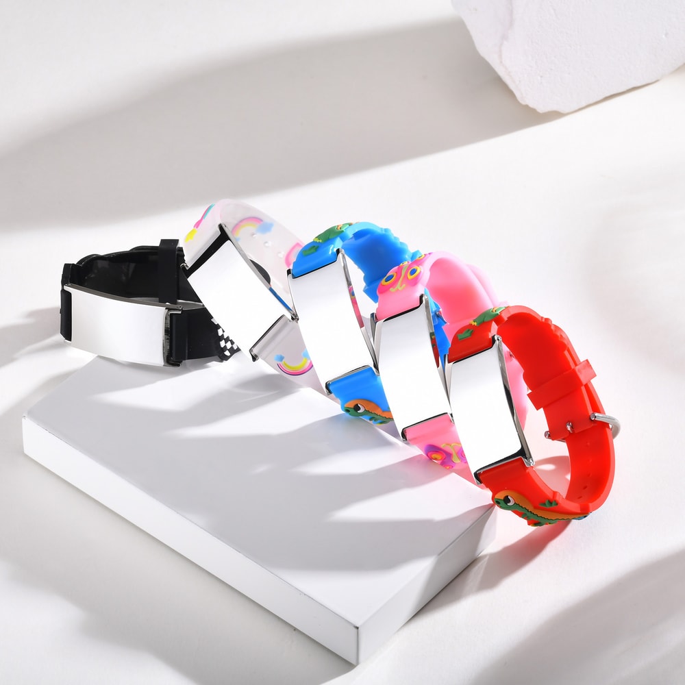 Adjustable Kids Safety ID Bracelet Emergency Contact Wristband for Toddlers and Children