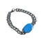Salman Khan Inspired Blue Enamel Cuban Chain Bracelet for Men Stainless Steel Style Jewelry