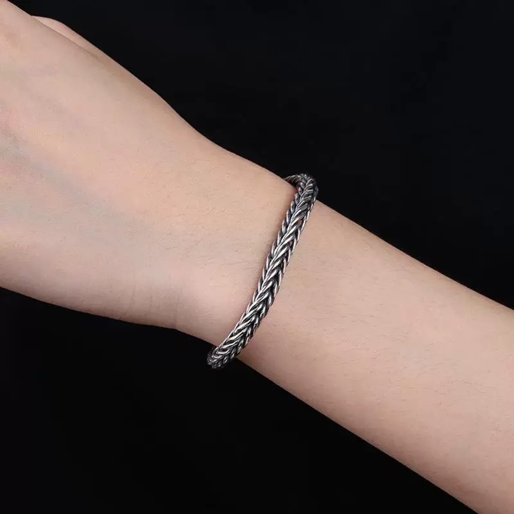 High Quality Vintage Silver Bracelet for Men and Women Elegant Wedding Jewelry Gift