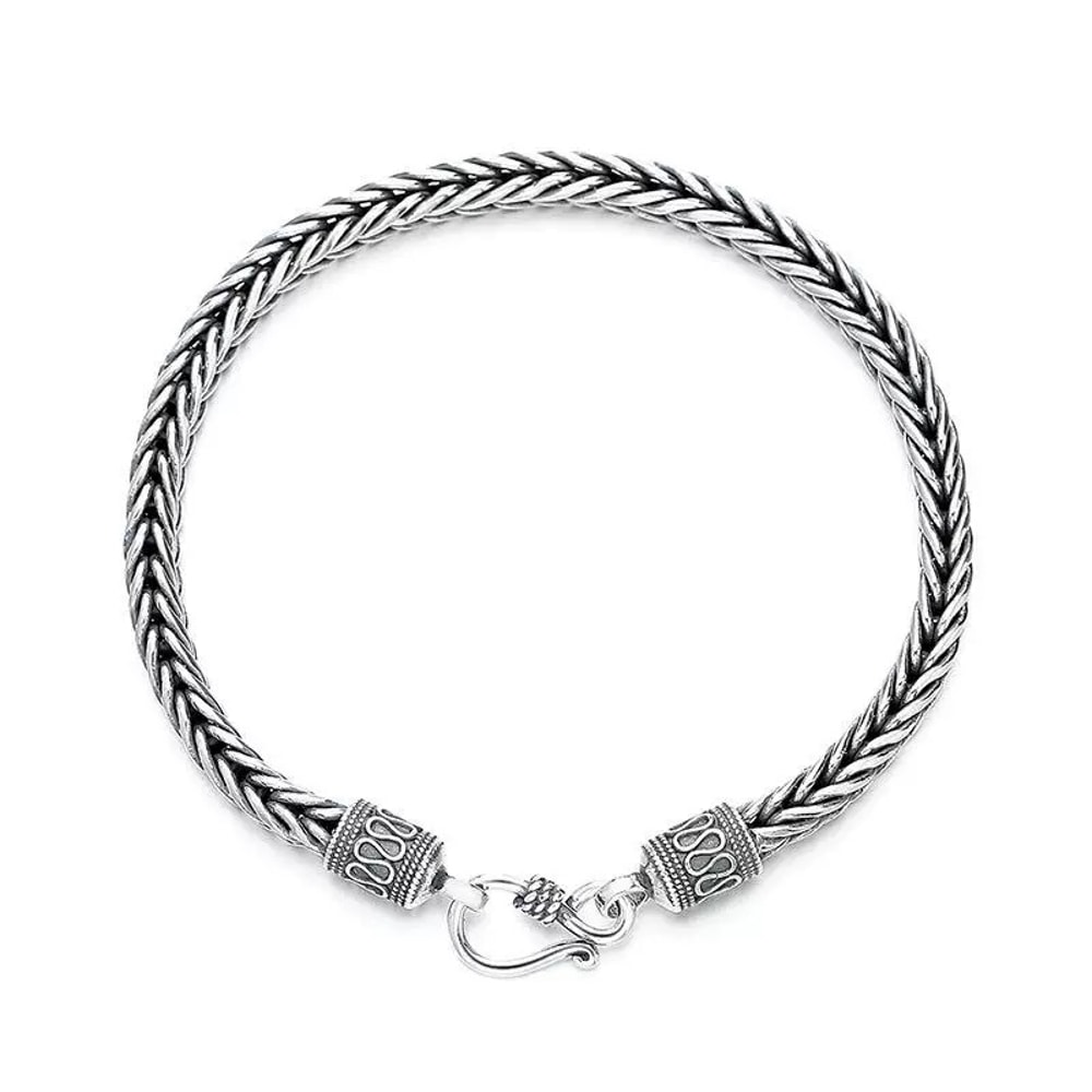 High Quality Vintage Silver Bracelet for Men and Women Elegant Wedding Jewelry Gift