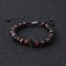Tiger Eye Bead Bracelet with Crown Charm Stainless Steel Adjustable Unisex Jewelry Gift