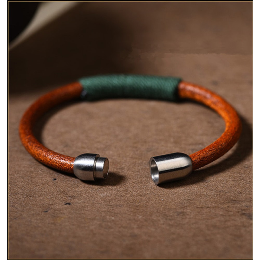 Handwoven Leather Rope Bracelet Vintage Boho Couple Wristband Adjustable Cowhide Bracelet