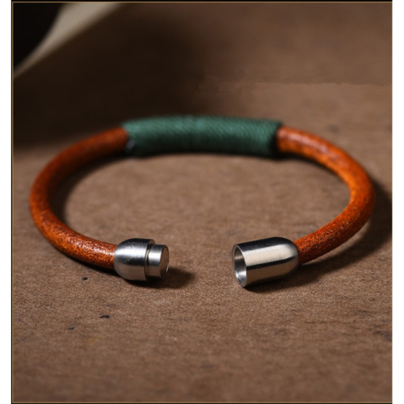 Handwoven Leather Rope Bracelet Vintage Boho Couple Wristband Adjustable Cowhide Bracelet