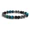 Blue Tiger Eye Bracelet Handmade Elastic Gemstone Bead Bracelet for Men and Women Daily Wear