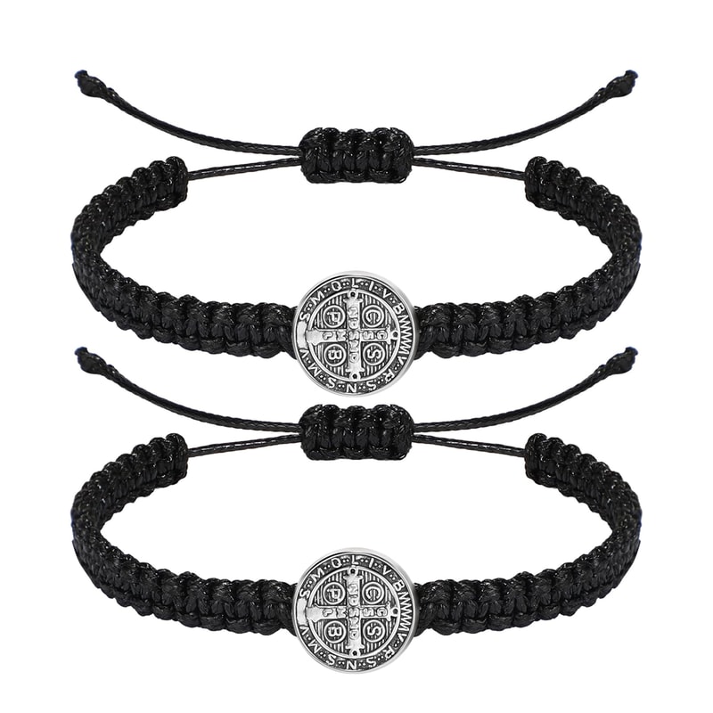 Saint Benedict Bracelet Adjustable Catholic Bracelet Religious Protection Jewelry 0