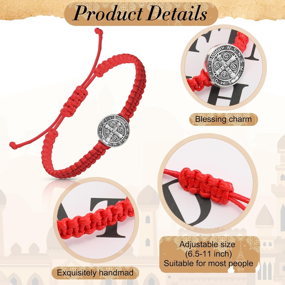 Saint Benedict Bracelet Adjustable Catholic Bracelet Religious Protection Jewelry 2