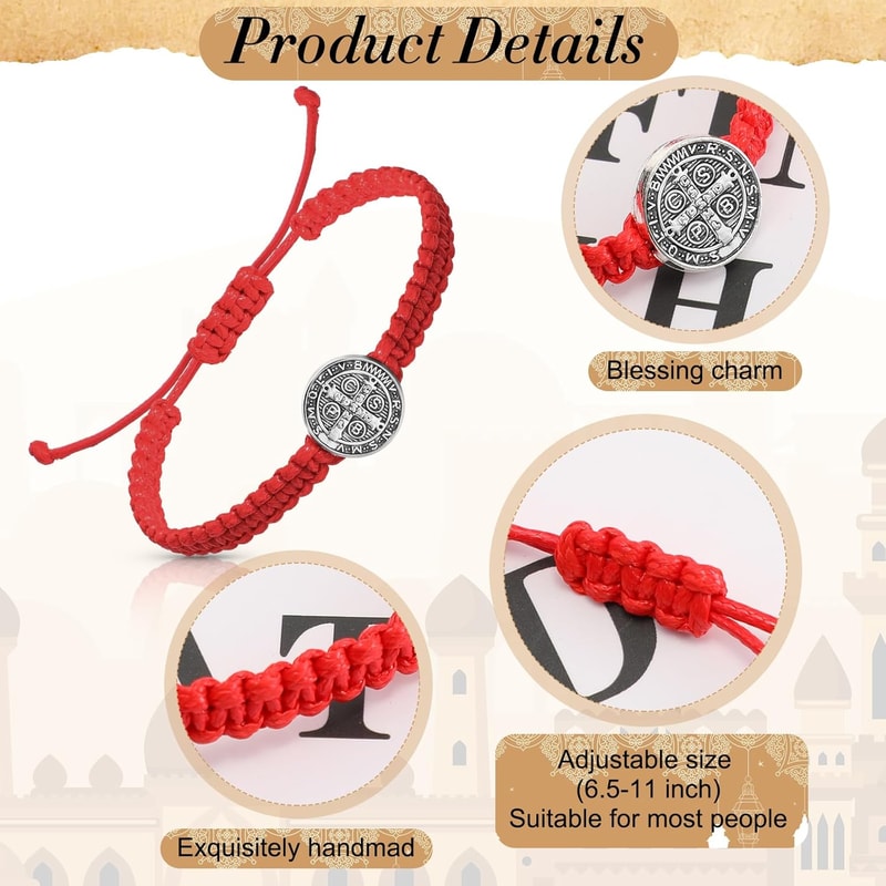 Saint Benedict Bracelet Adjustable Catholic Bracelet Religious Protection Jewelry 2