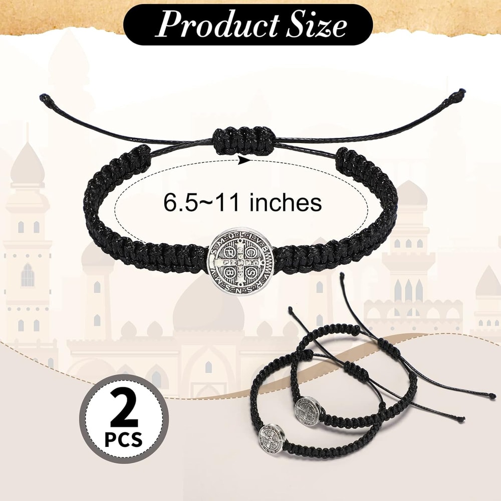 Saint Benedict Bracelet Adjustable Catholic Bracelet Religious Protection Jewelry 4