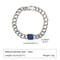 Chunky Cuban Chain Bracelet for Men Stainless Steel Cuban Link Wristband with Blue Stone