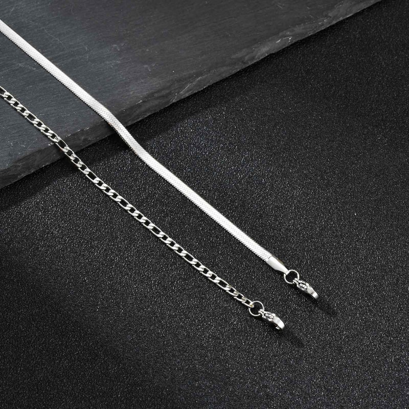 Mens Stainless Steel Bracelet Adjustable Minimalist Silver Chain Wristband