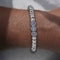 Blue CZ Beaded Friendship Bracelet Stainless Steel Adjustable Charm Bracelet for Women Men