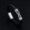 Handmade genuine leather bracelet with Infinity Mobius Steel Band for Men and Couples Gift