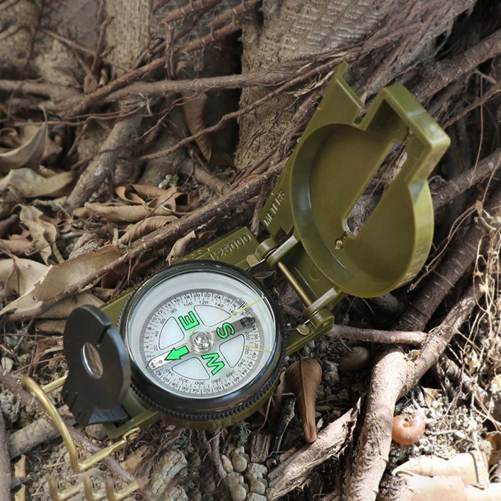 Portable Lensatic Compass Military Navigation Tool for Hiking Camping and Survival