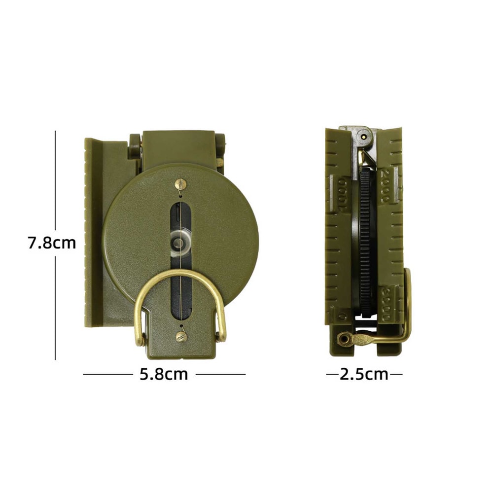 Portable Lensatic Compass Military Navigation Tool for Hiking Camping and Survival