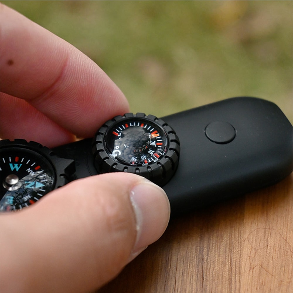 All-in-One Survival Whistle with LED Light, Compass and Thermometer for Outdoor Safety Gear