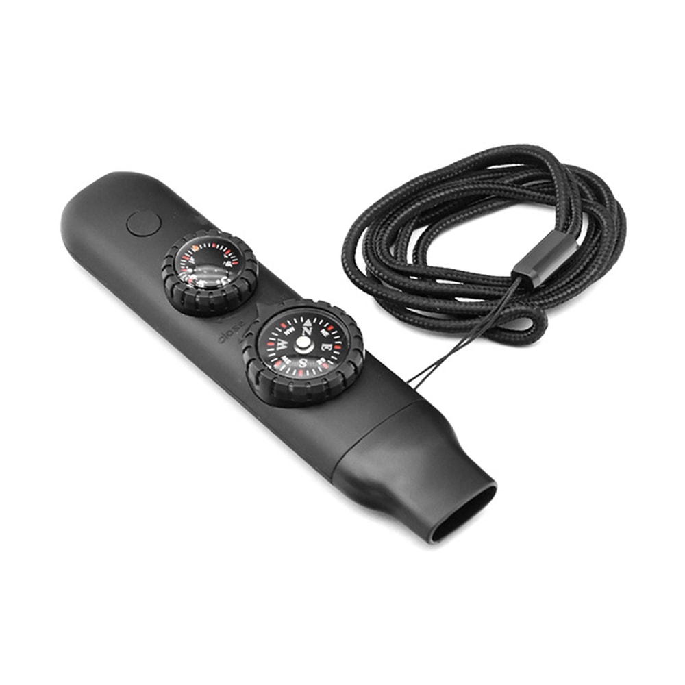 All-in-One Survival Whistle with LED Light, Compass and Thermometer for Outdoor Safety Gear