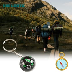 portable compass mini keychain survival tool for hiking and outdoor navigation