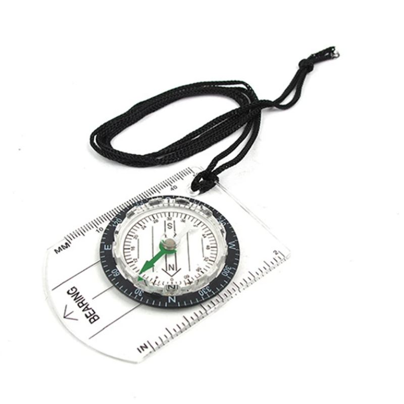 Transparent Camping Compass for Hiking Navigation and Map Reading Tool