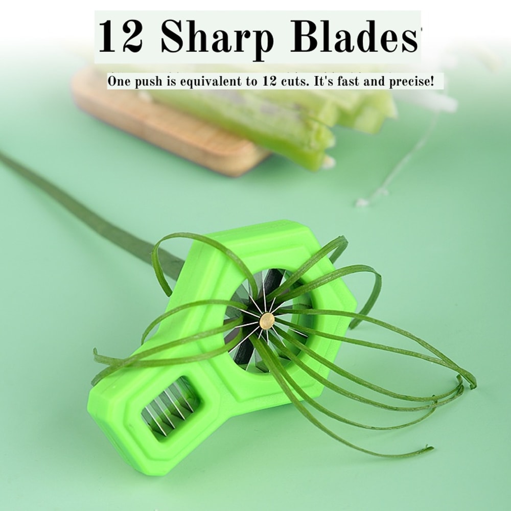 Stainless Steel Green Onion Shredder Tool Fast Herb Cutter Vegetable Slicer